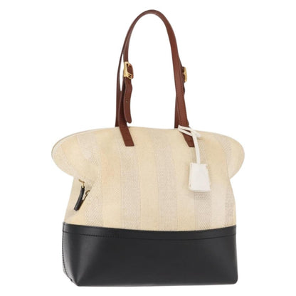 Fendi Pequin 2Bag Canvas and Leather, BEIGE, CANVAS, Tote bag