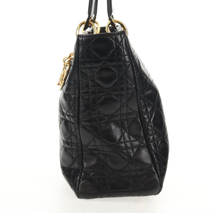 Christian Dior Vintage Lady Dior Bag Cannage Quilt Lambskin, BLACK, LEATHER, Handbag
