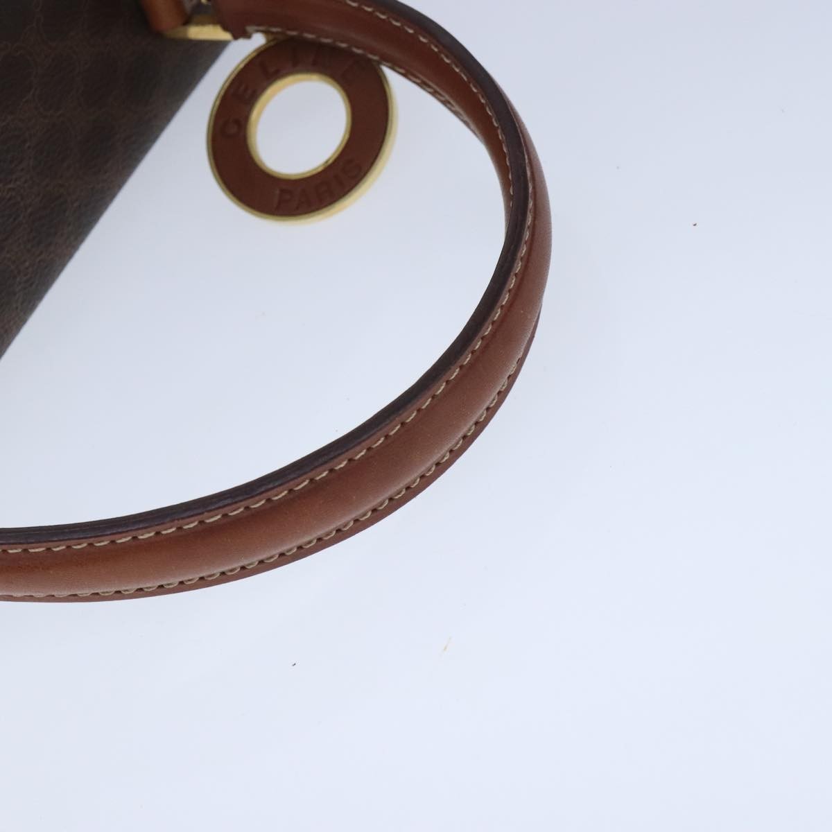 Celine Vintage Convertible Top Handle Bag Macadam Coated Canvas, BROWN, CANVAS, Handbag