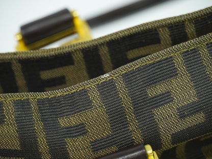 Fendi Vintage Zucca Handbag Zucca, BROWN, CANVAS, Handbag