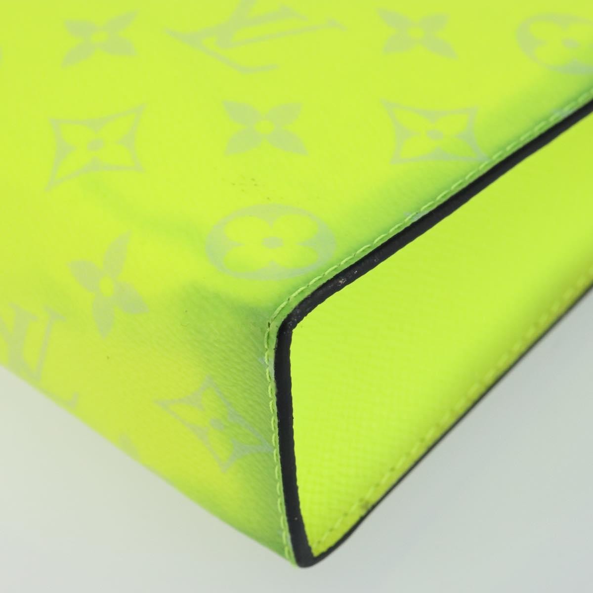 Louis Vuitton Pochette Voyage Monogram Taigarama, YELLOW, LEATHER, Clutche & pouche