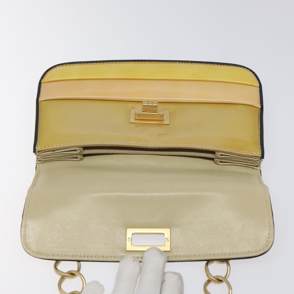 Chanel Chain Shoulder Bag Patent leather, GOLD, PATENT_LEATHER, Shoulder bag