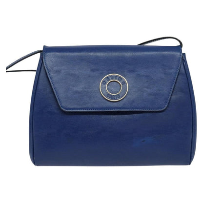 Celine Vintage Circle Logo Crossbody Bag Leather, BLUE, LEATHER, Crossbody bag