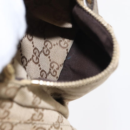 Gucci Vintage Double Belt Bag GG Canvas with Leather, BEIGE, CANVAS, Shoulder bag