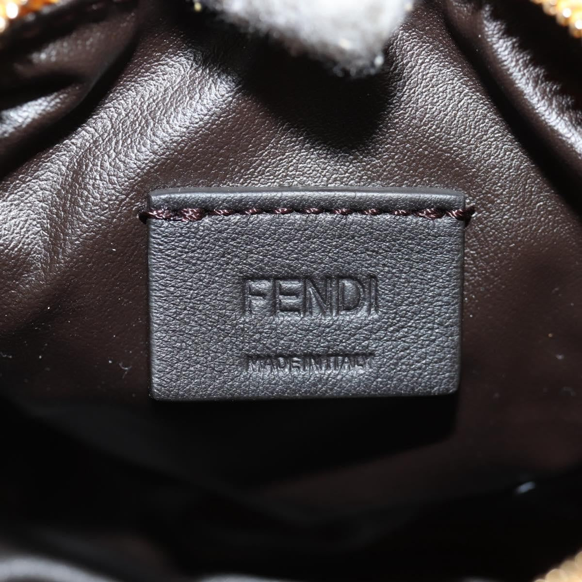 Fendi FF Logo Pouch Nylon, GOLD, NYLON, Clutche & pouche