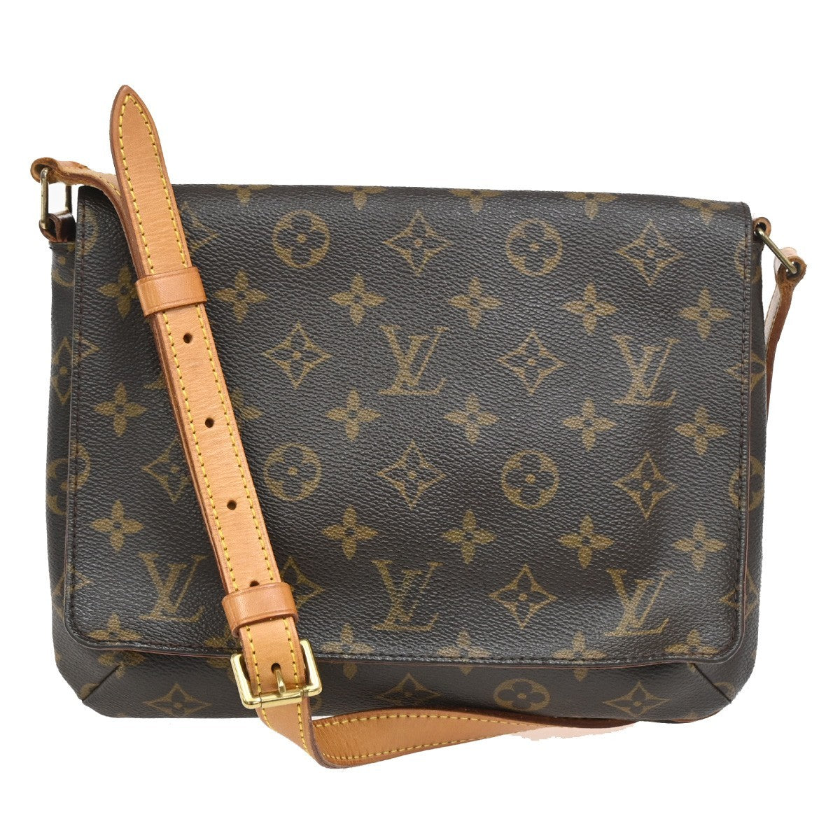 Louis Vuitton Musette Tango Handbag Monogram Canvas, BROWN, CANVAS, Shoulder bag