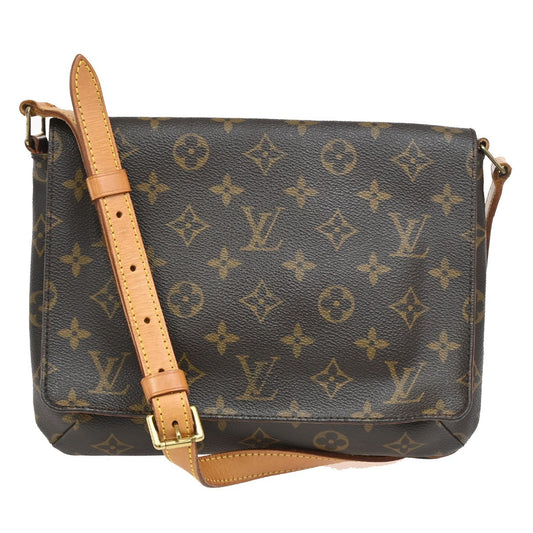 Louis Vuitton Musette Tango Handbag Monogram Canvas, BROWN, CANVAS, Shoulder bag