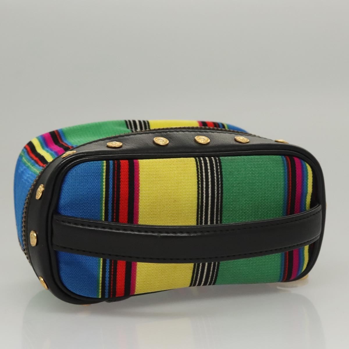 Versace Vanity Hand Bag Canvas and Leather, MULTICOLOUR, CANVAS, Clutche & pouche