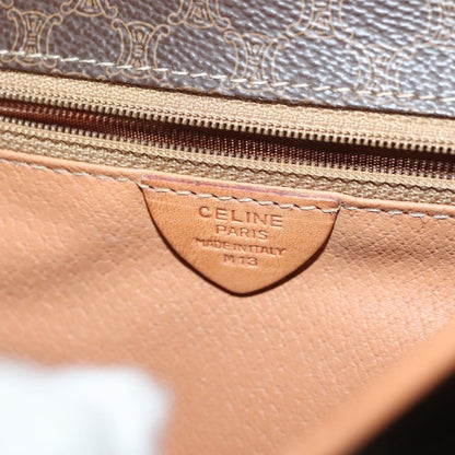 Celine Macadam Shoulder Bag PVC Leather, BROWN, CANVAS, Shoulder bag