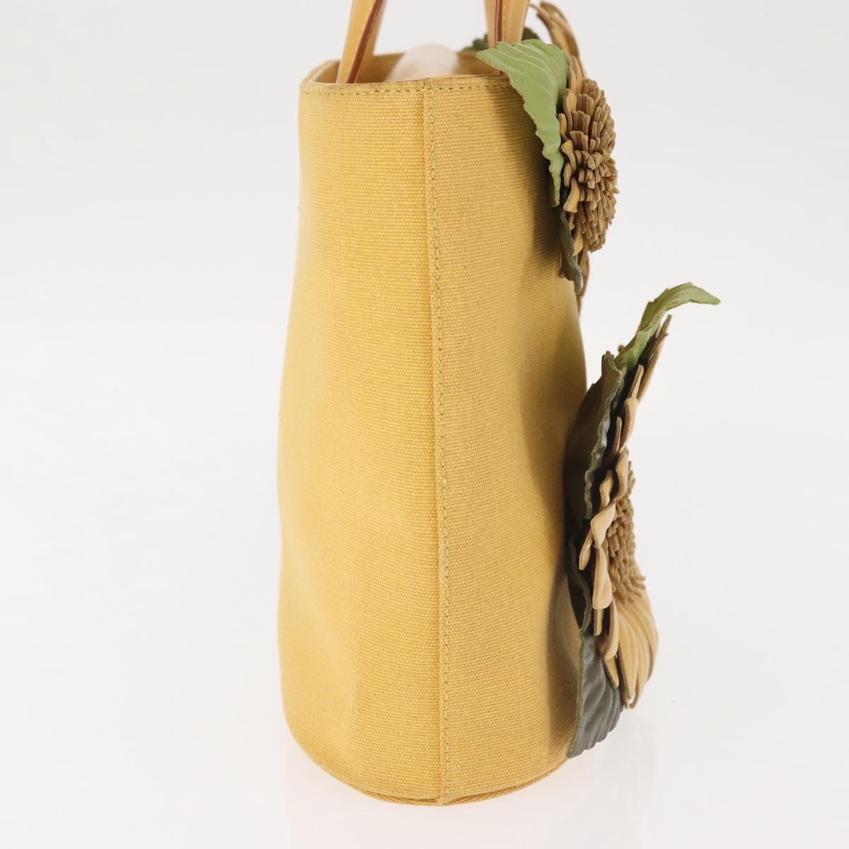 Salvatore Ferragamo Flower tote Canvas, YELLOW, CANVAS, Tote bag