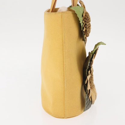 Salvatore Ferragamo Flower tote Canvas, YELLOW, CANVAS, Tote bag