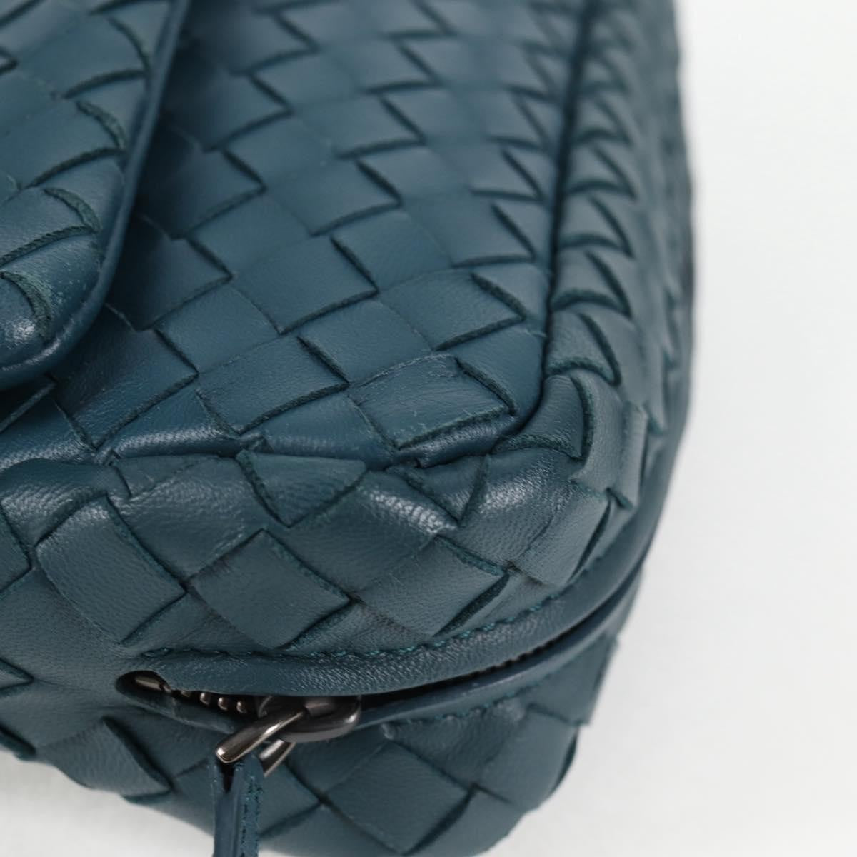 Bottega Veneta Expandable Chain Crossbody Bag Intrecciato Nappa, BLUE, LEATHER, Crossbody bag