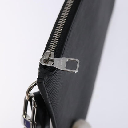 Louis Vuitton Neverfull Pochette Epi Leather, BLACK, LEATHER, Tote bag