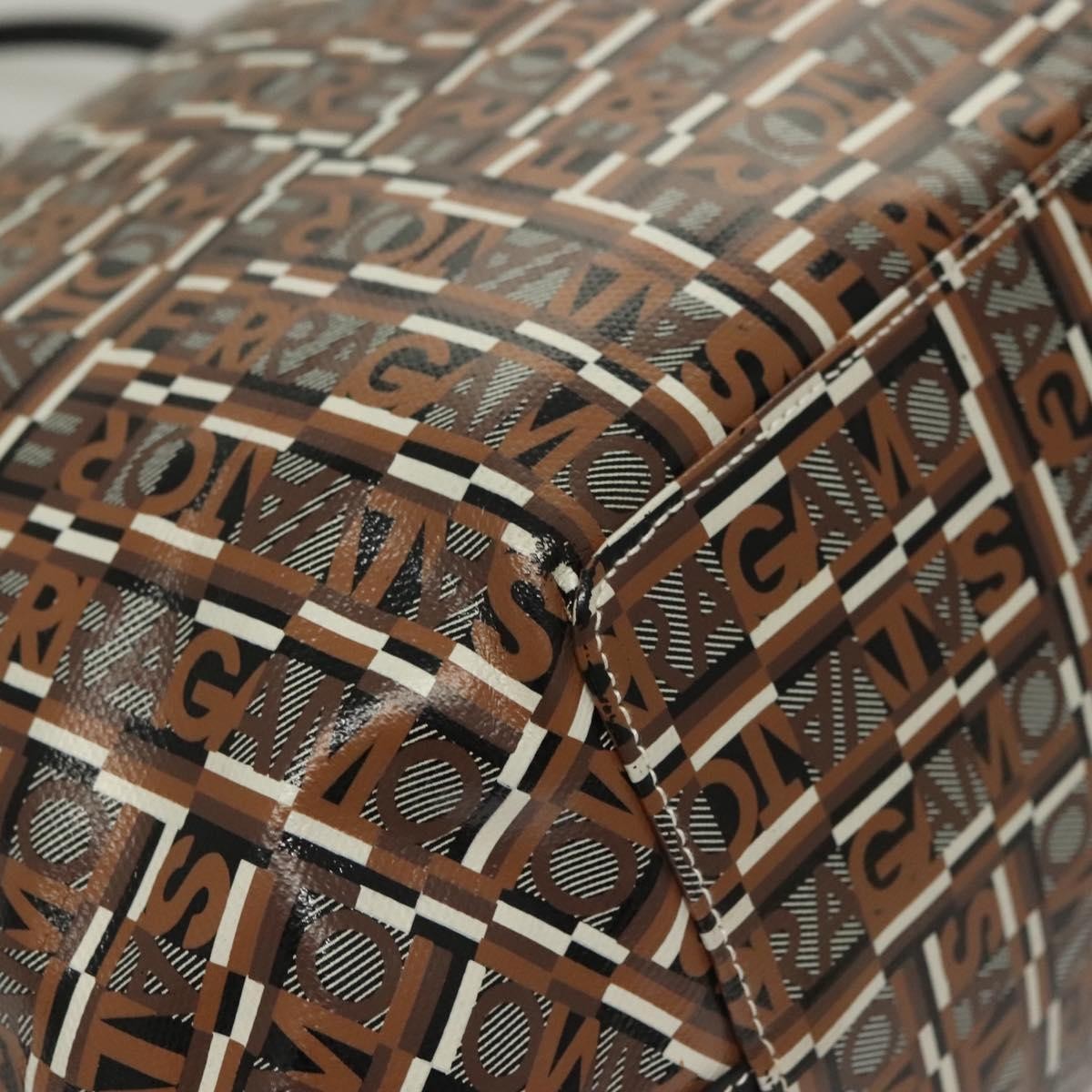 Salvatore Ferragamo Vintage Handbag Canvas, BROWN, CANVAS, Handbag