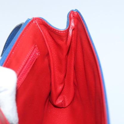 Celine Vintage Circle Logo Crossbody Bag Leather, BLUE, LEATHER, Crossbody bag