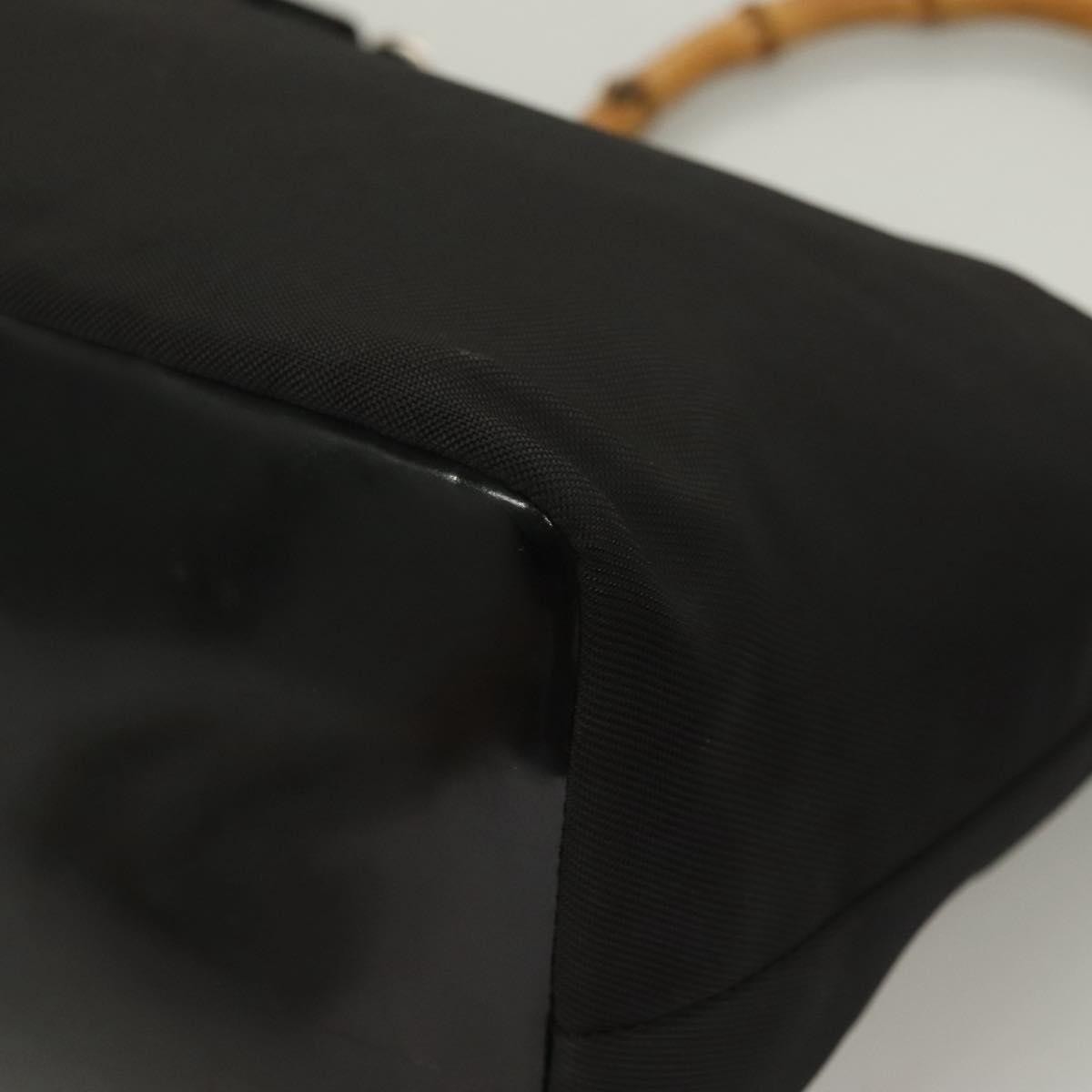 Gucci Vintage Bamboo Shoulder Bag Nylon, BLACK, NYLON, Shoulder bag