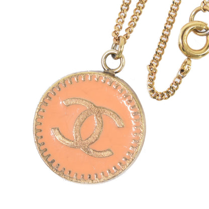 Chanel Vintage CC Round Pendant Necklace Metal, GOLD, GOLD_PLATED, Necklace
