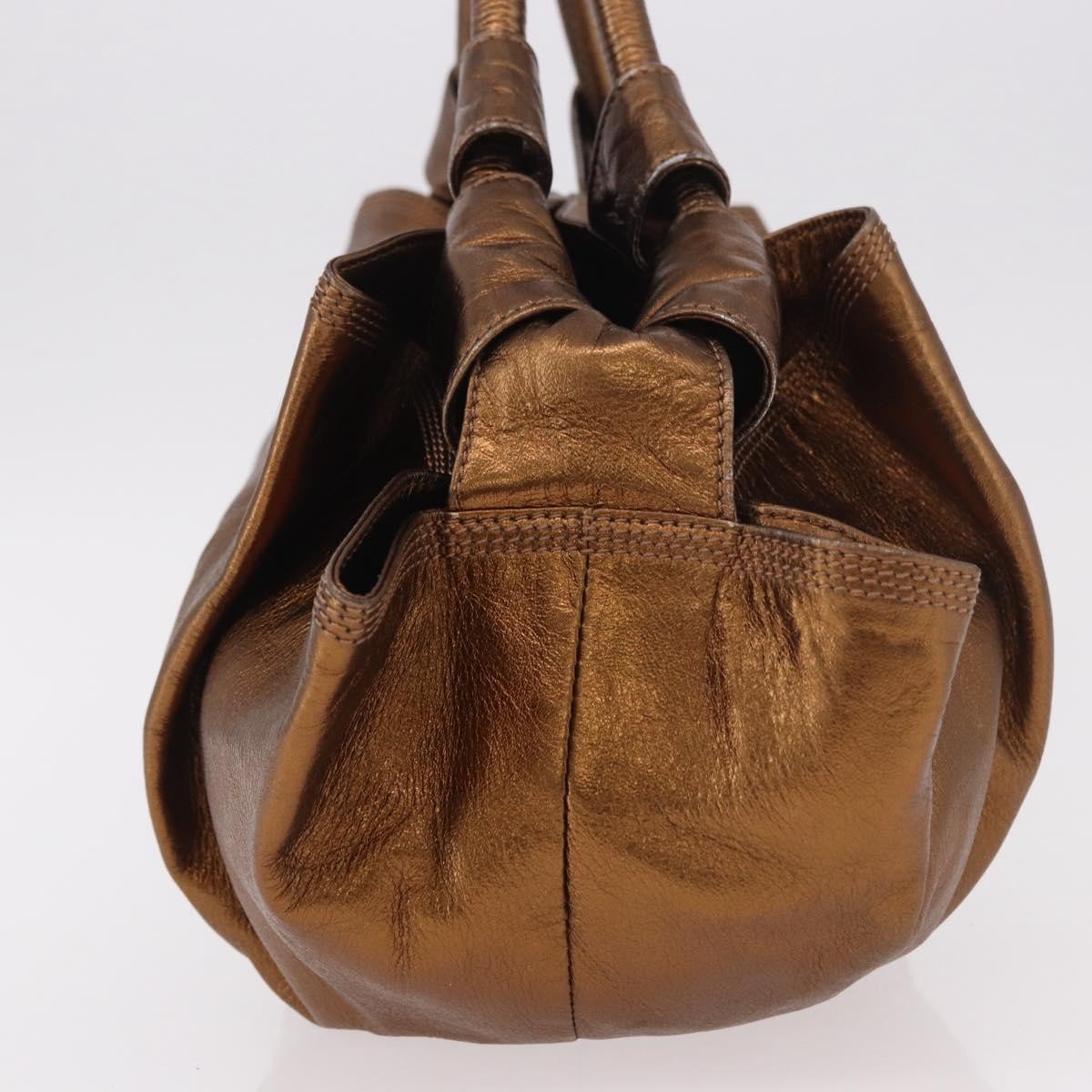 Loewe Anagram Logo Nappa Aire Hand Bag Leather, Gold, Leather, Handbag