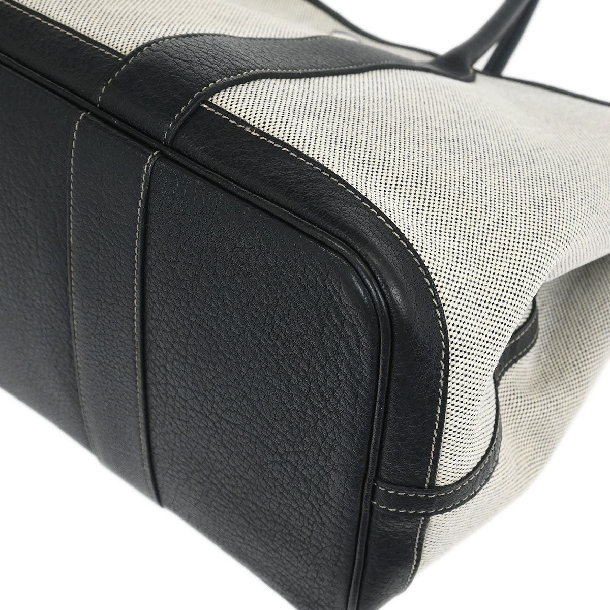 Hermes Garden Party Tote Canvas and Leather, GRAY, CANVAS, Tote bag