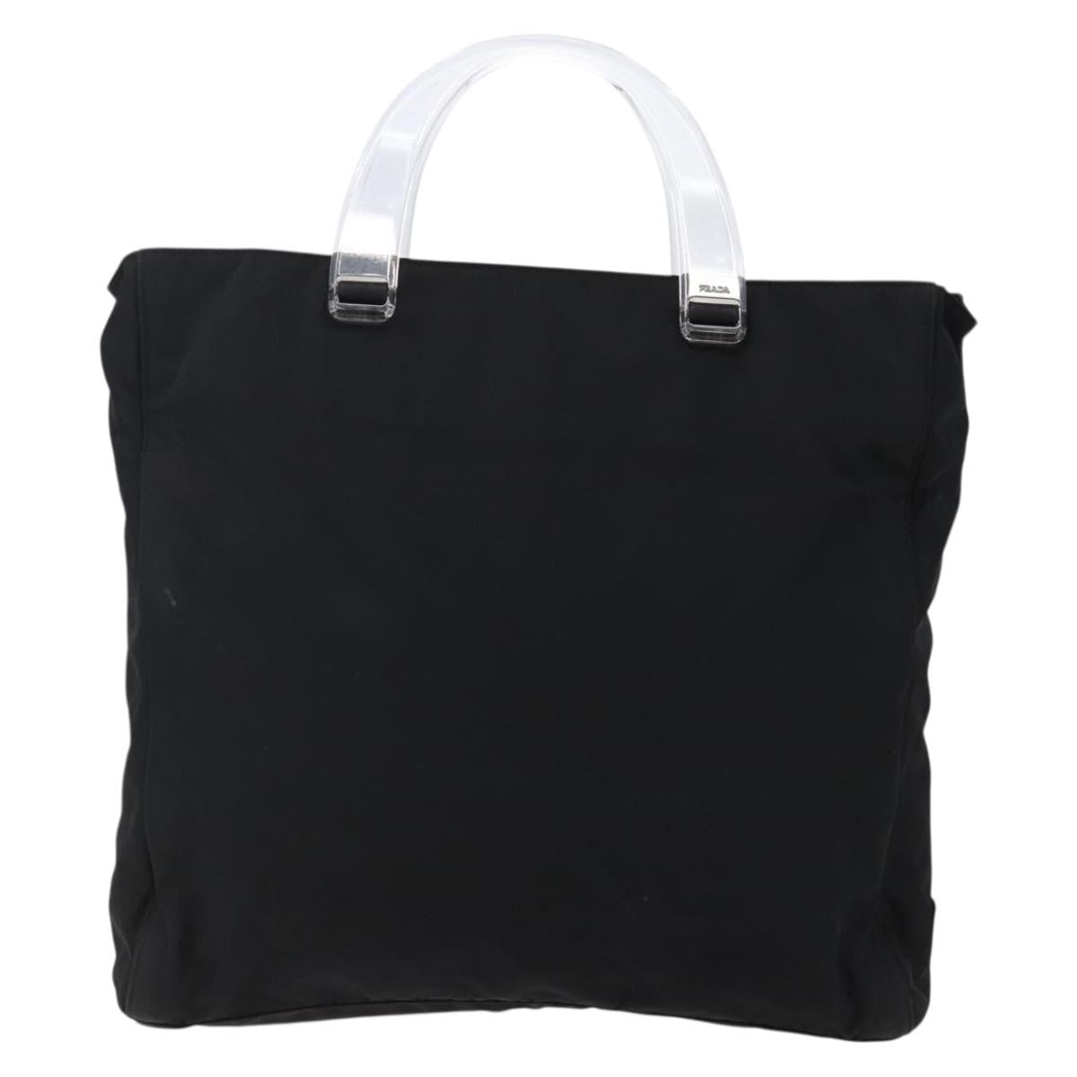 Prada Resin Handle Tote Tessuto, BLACK, NYLON, Tote bag