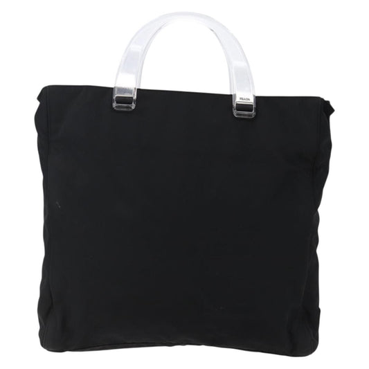 Prada Resin Handle Tote Tessuto, BLACK, NYLON, Tote bag