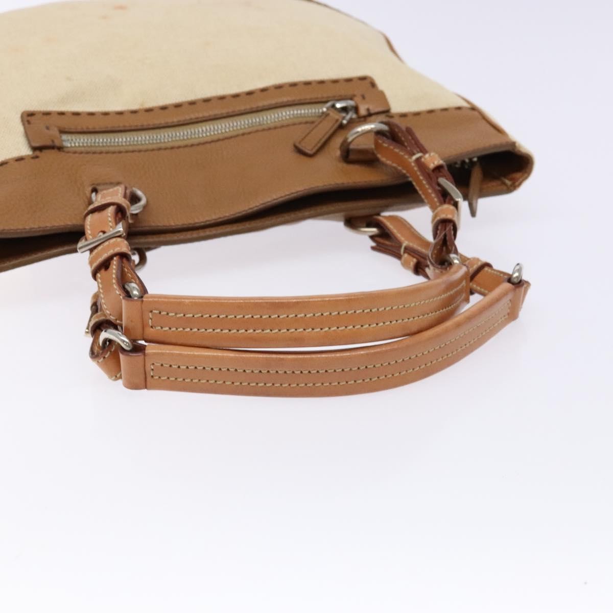 Prada Vintage Convertible Tote Canvas and leather, BEIGE, CANVAS, Tote bag