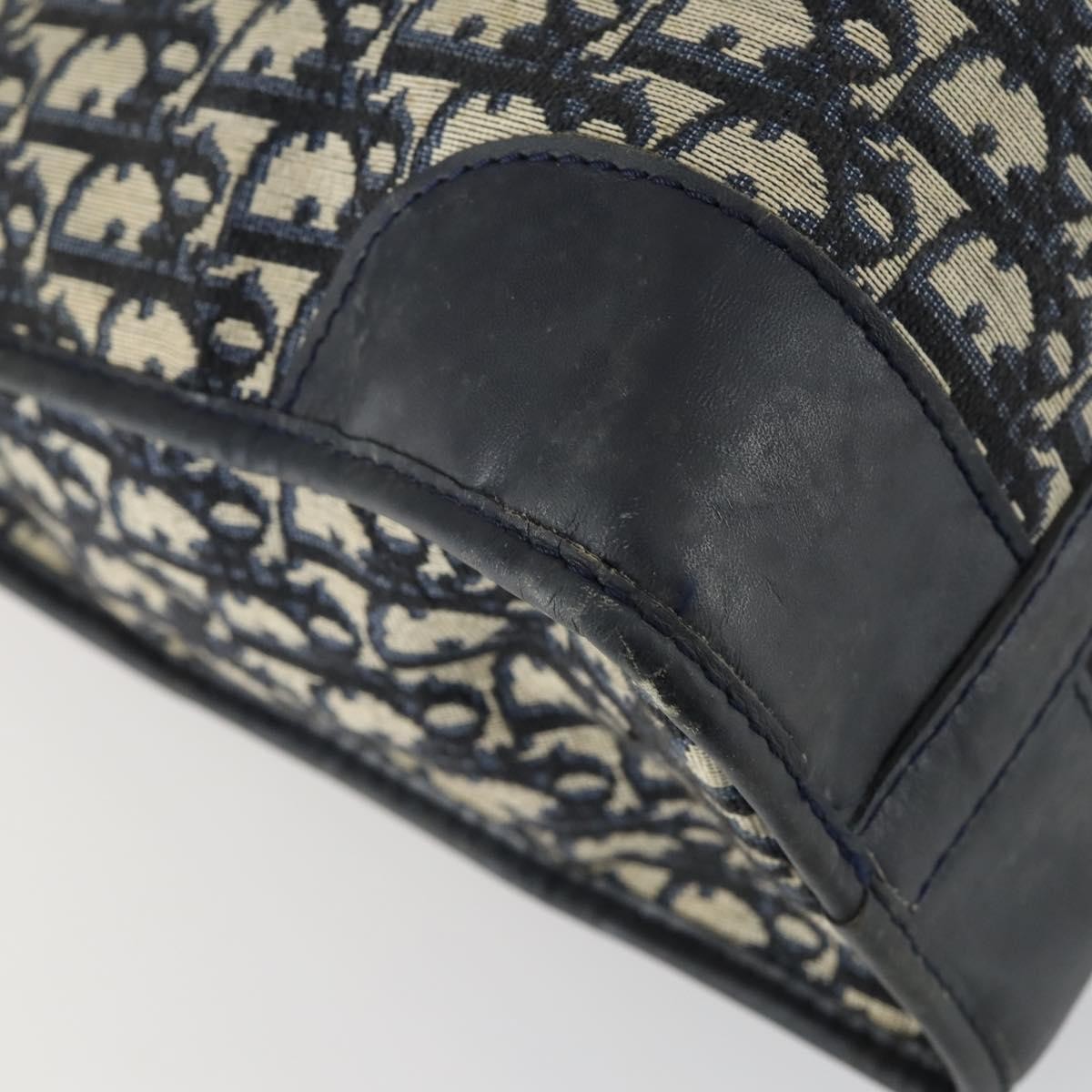 Christian Dior Vintage Trotter Boston Bag Canvas, NAVY, CANVAS, Travel bag