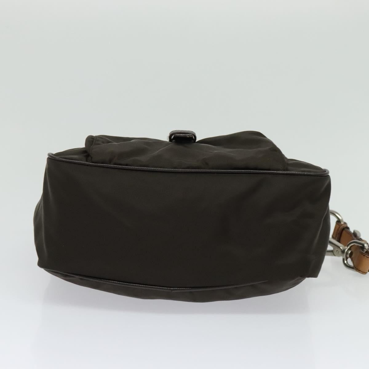 Prada Vintage Flap Shoulder Bag Nylon, KHAKI, NYLON, Shoulder bag