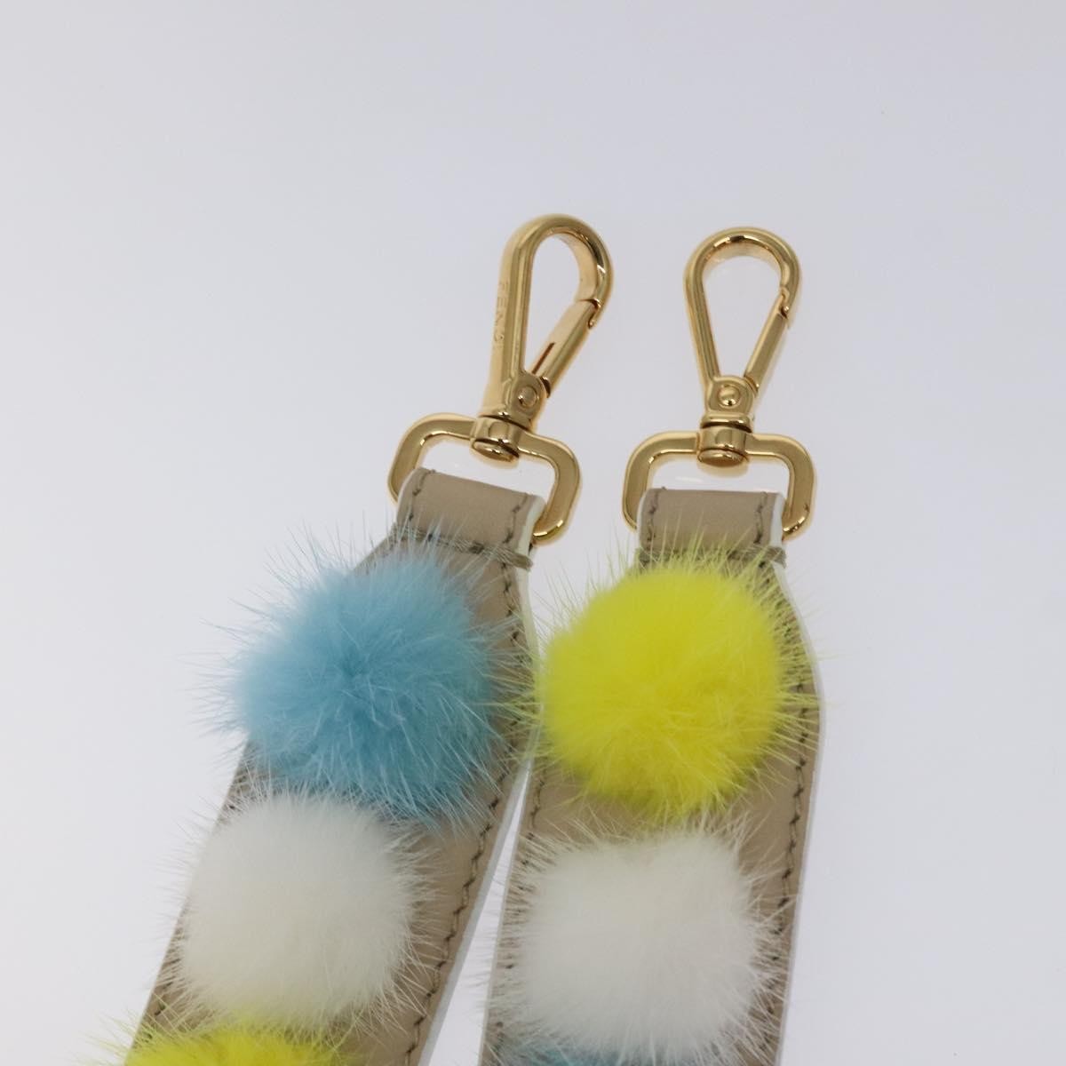 Fendi Pom Pom Strap You Shoulder Strap Leather and Fur, MULTICOLOUR, LEATHER, Straps