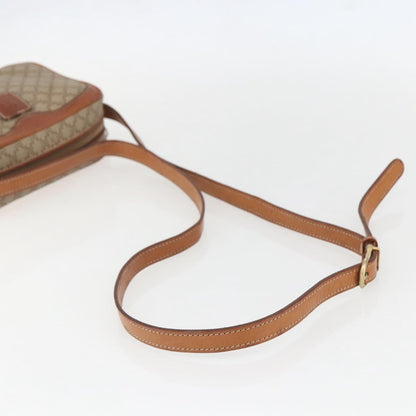 Celine Vintage Macadam Shoulder Bag Canvas and Leather, BEIGE, CANVAS, Shoulder bag