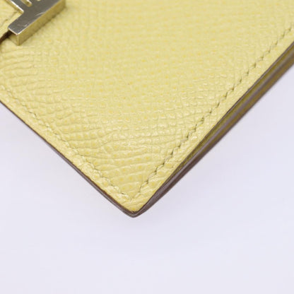 Hermes Bearn Card Case Epsom, YELLOW, LEATHER, Card Holders