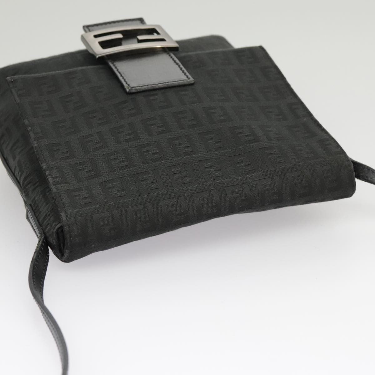 Fendi Mamma Baguette Shoulder Bag Canvas, BLACK, CANVAS, Shoulder bag