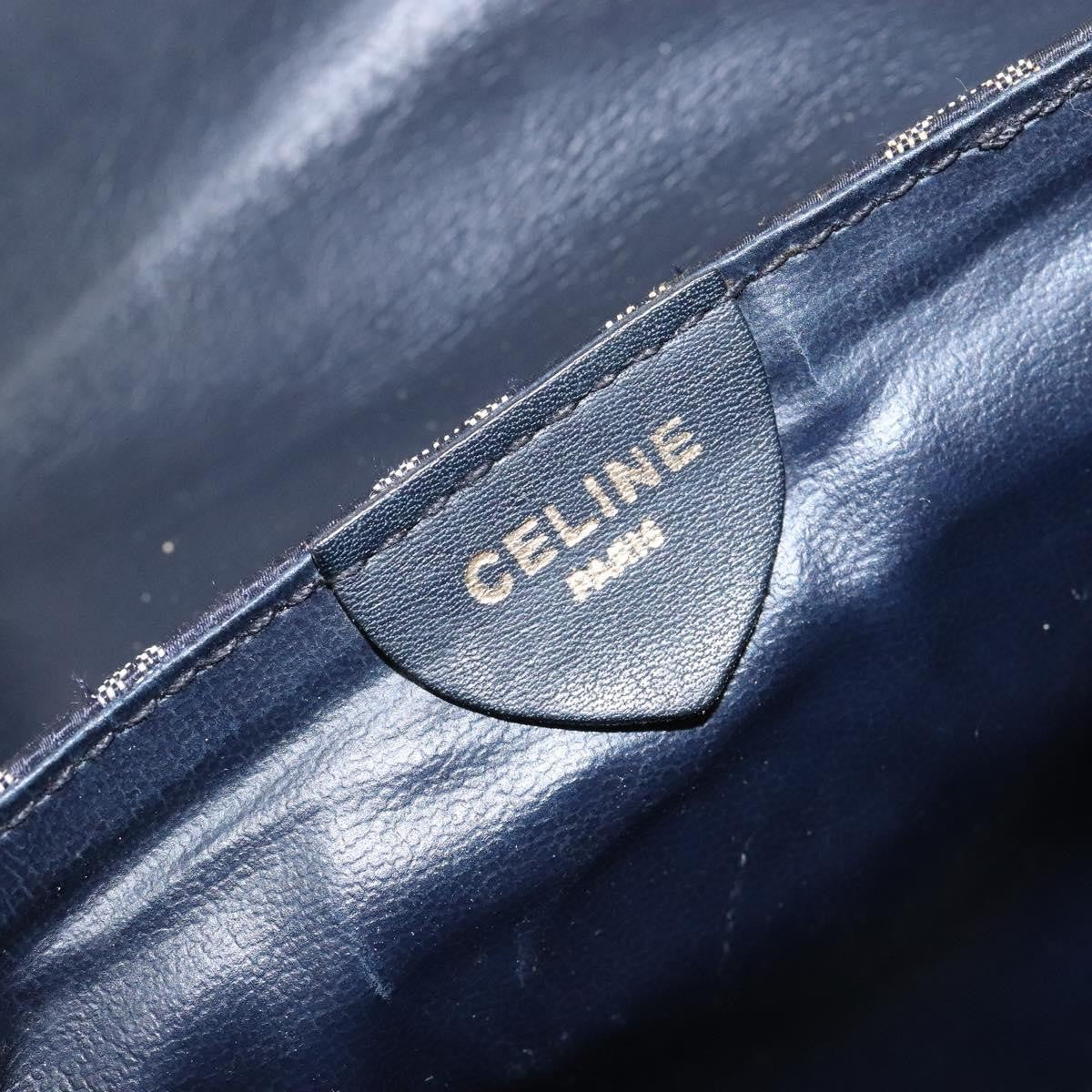 Celine C Sulky Shoulder bag Canvas and Leather, NAVY, CANVAS, Shoulder bag