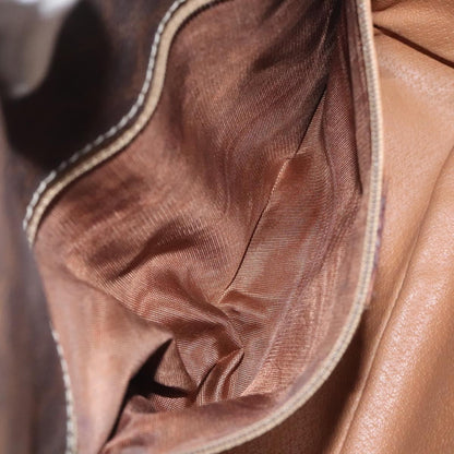 Celine Macadam Shoulder Bag PVC Leather, BROWN, CANVAS, Shoulder bag