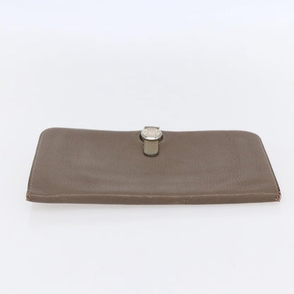 Hermes Dogon Duo Combined Wallet Leather, Gray, Leather, Wallet