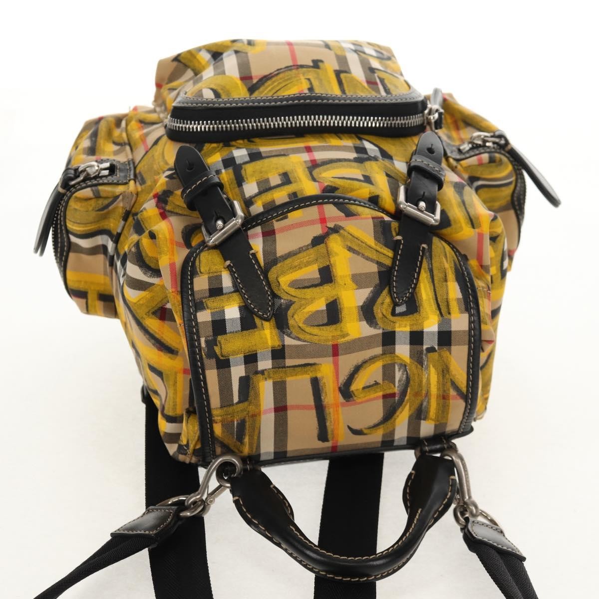 Burberry Graffiti Rucksack Backpack Vintage Check Canvas, BEIGE, CANVAS, Backpack