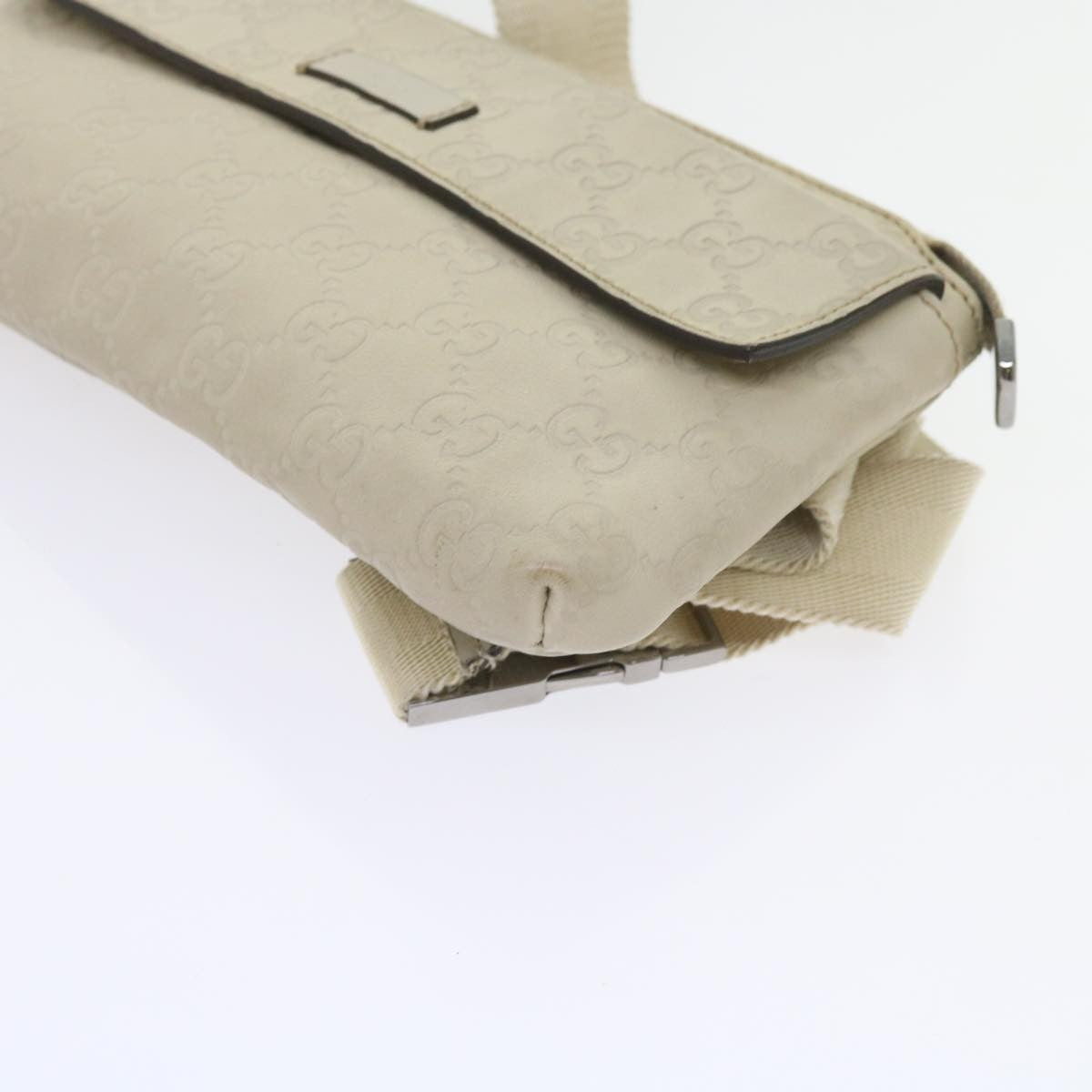 Gucci Waist Belt Bag Guccissima, WHITE, LEATHER, Shoulder bag