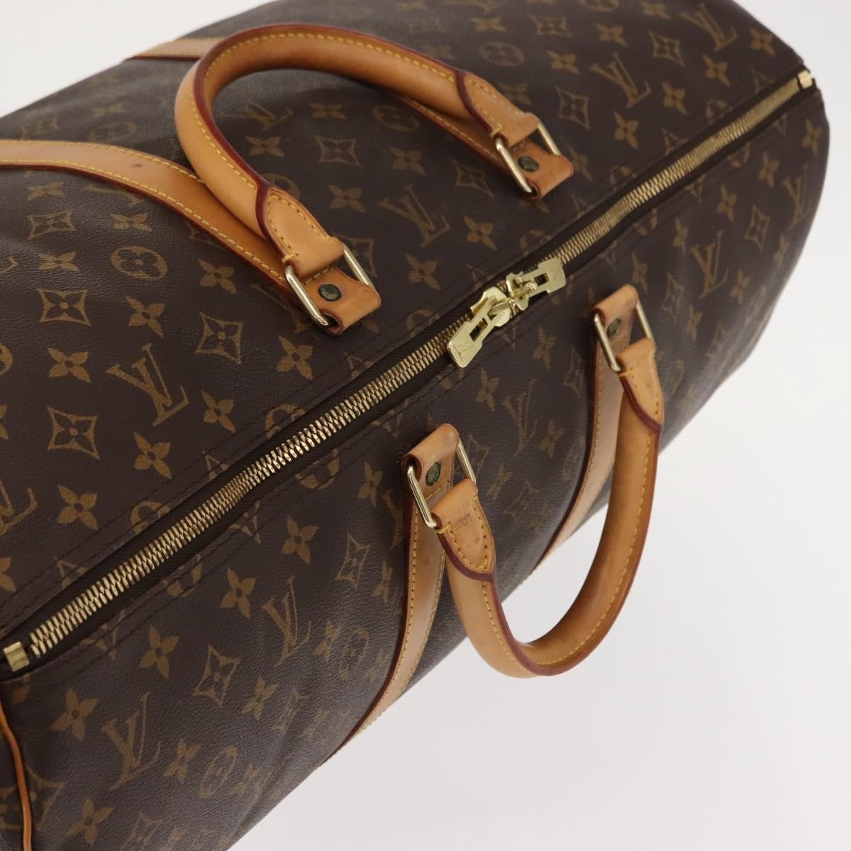 Louis Vuitton Keepall Bag Monogram Canvas, BROWN, CANVAS, Travel bag
