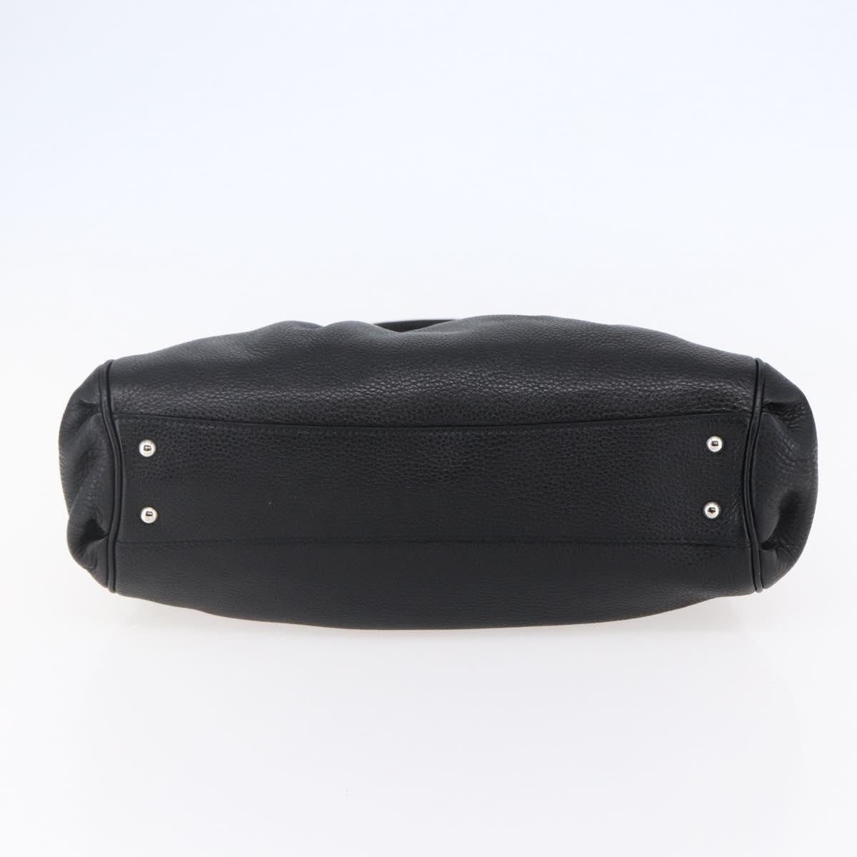 Salvatore Ferragamo Gancini Tote Leather, BLACK, LEATHER, Tote bag