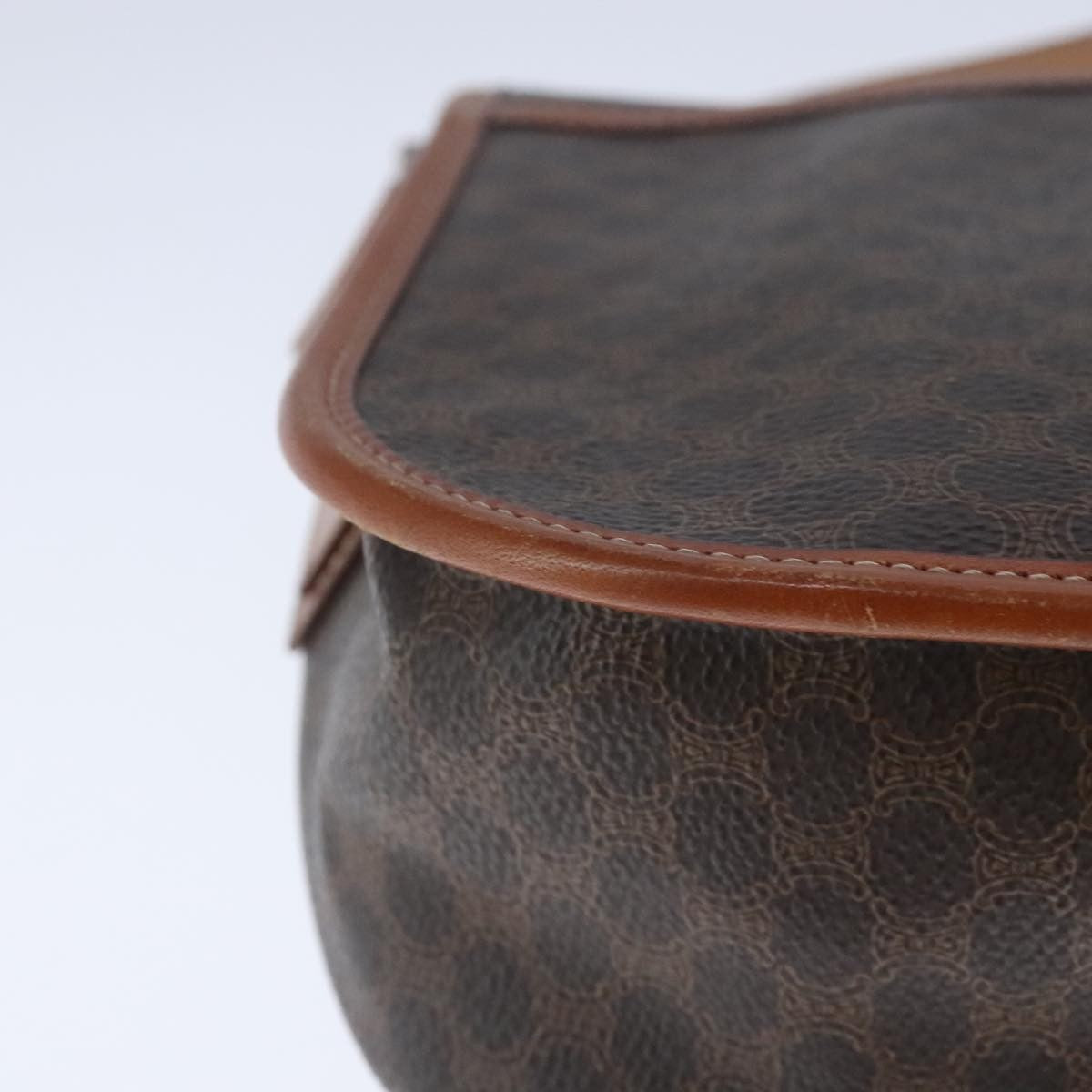 Celine Macadam Shoulder Bag PVC Leather, BROWN, CANVAS, Shoulder bag