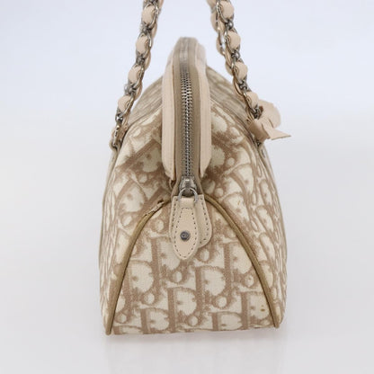 Christian Dior Vintage Trotter Romantique Zip Satchel Diorissimo Coated Canvas, BEIGE, CANVAS, Tote bag
