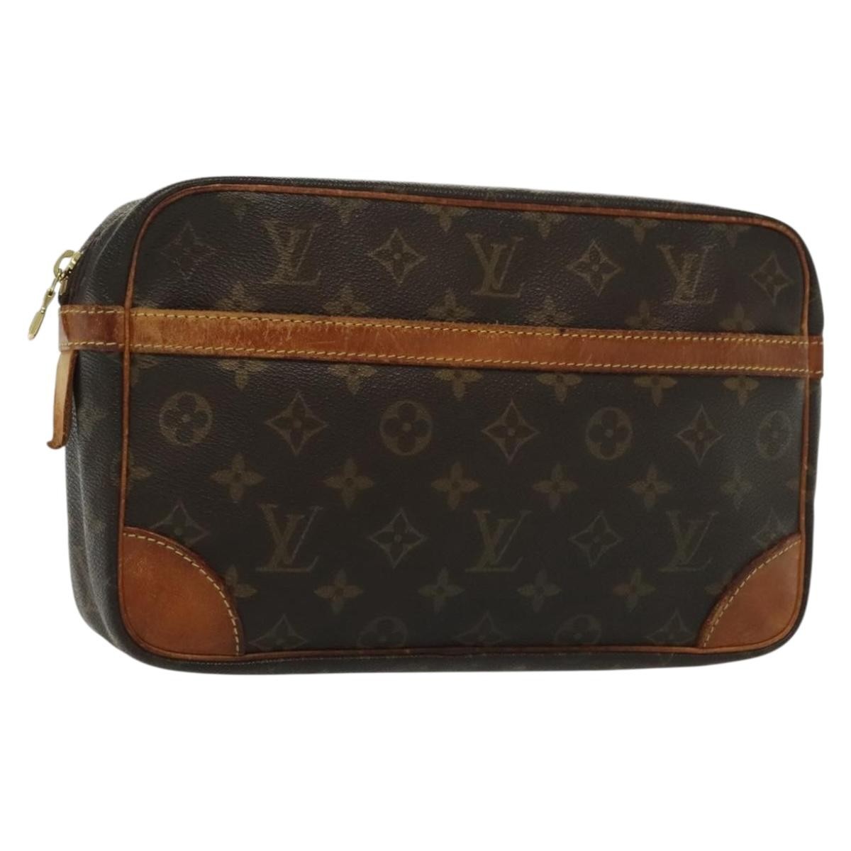 Louis Vuitton Compiegne Canvas, BROWN, CANVAS, Clutche & pouche