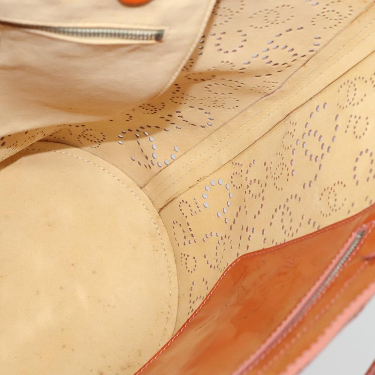 Chanel CC No.5 Shopping Tote Perforated Patent, ORANGE, PATENT_LEATHER, Handbag