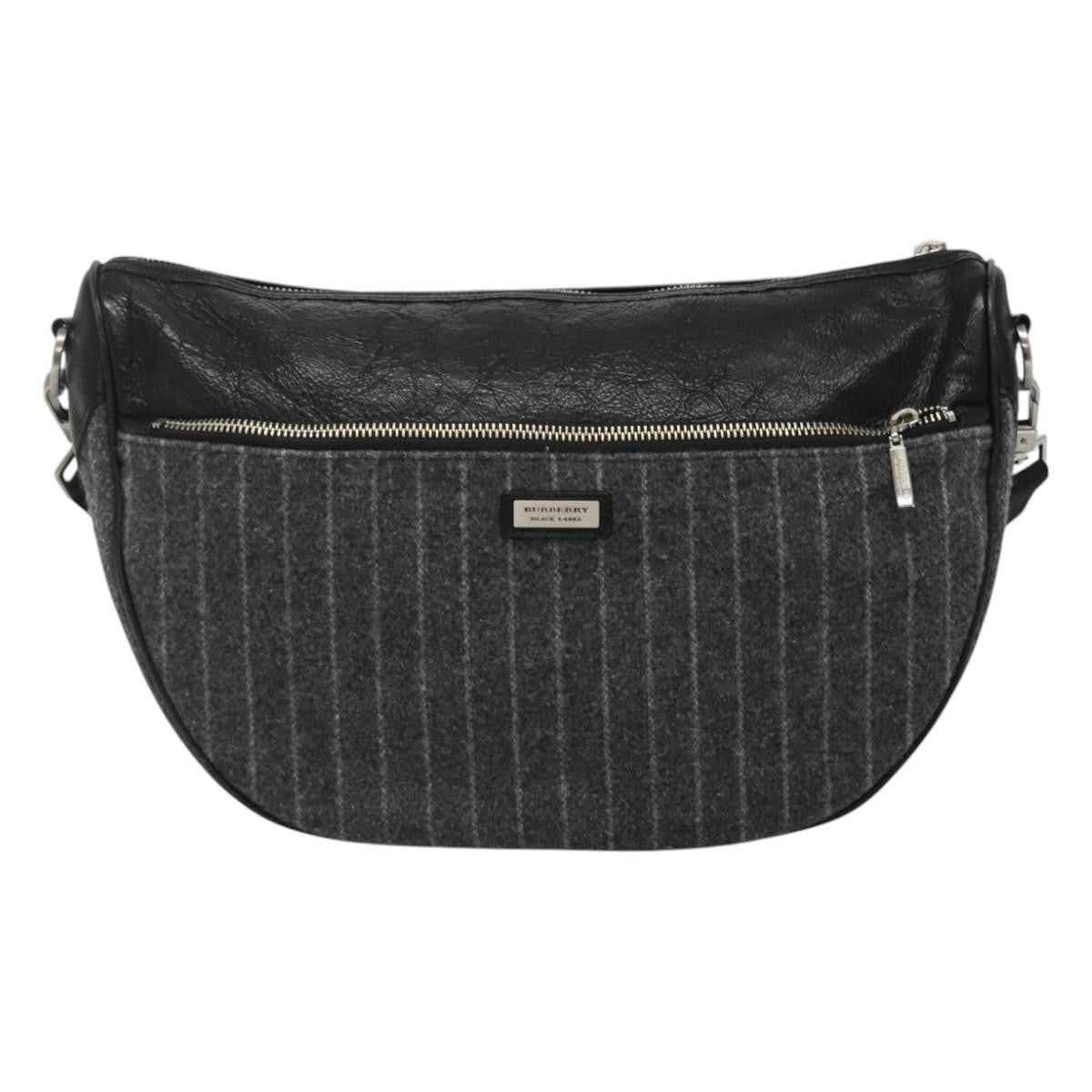 Burberry Black Label Shoulder bag Wool, GRAY, WOOL, Shoulder bag