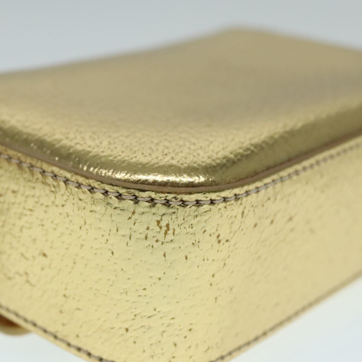 Prada Vintage Pouch Leather, GOLD, LEATHER, Clutche & pouche