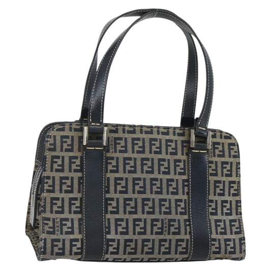 Fendi Vintage Satchel Zucchino Canvas, NAVY, CANVAS, Handbag