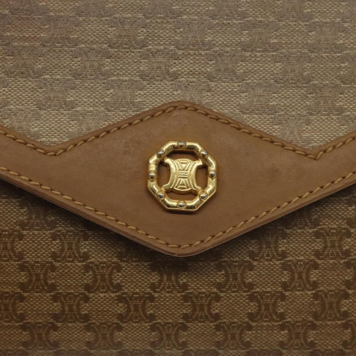 Celine Macadam Shoulder Bag Canvas, BROWN, CANVAS, Shoulder bag