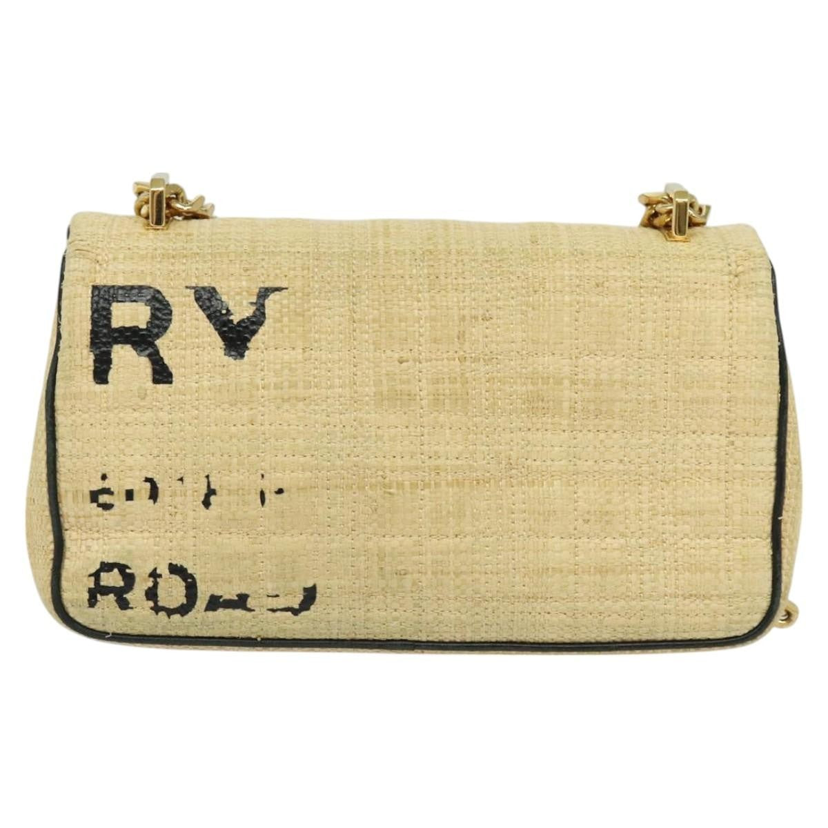 Burberry Lola Shoulder Bag Printed Raffia, BEIGE, WOOD, Shoulder bag