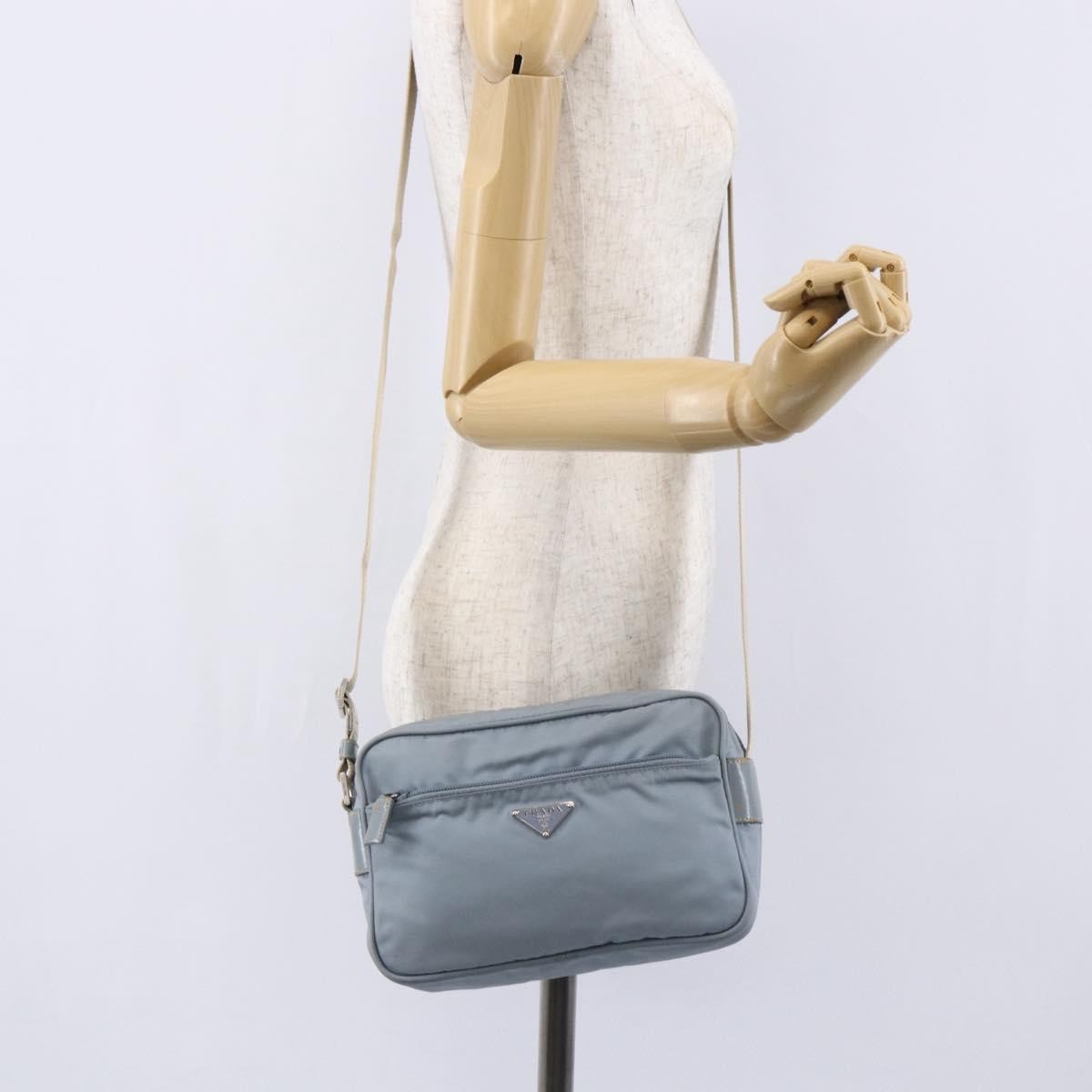 Prada Front Pocket Camera Bag Tessuto, BLUE, NYLON, Shoulder bag