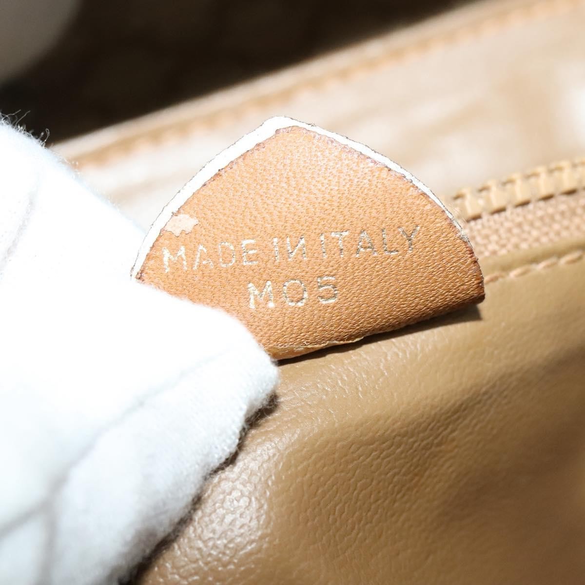 Celine Vintage Macadam Handbag Canvas, BEIGE, CANVAS, Handbag